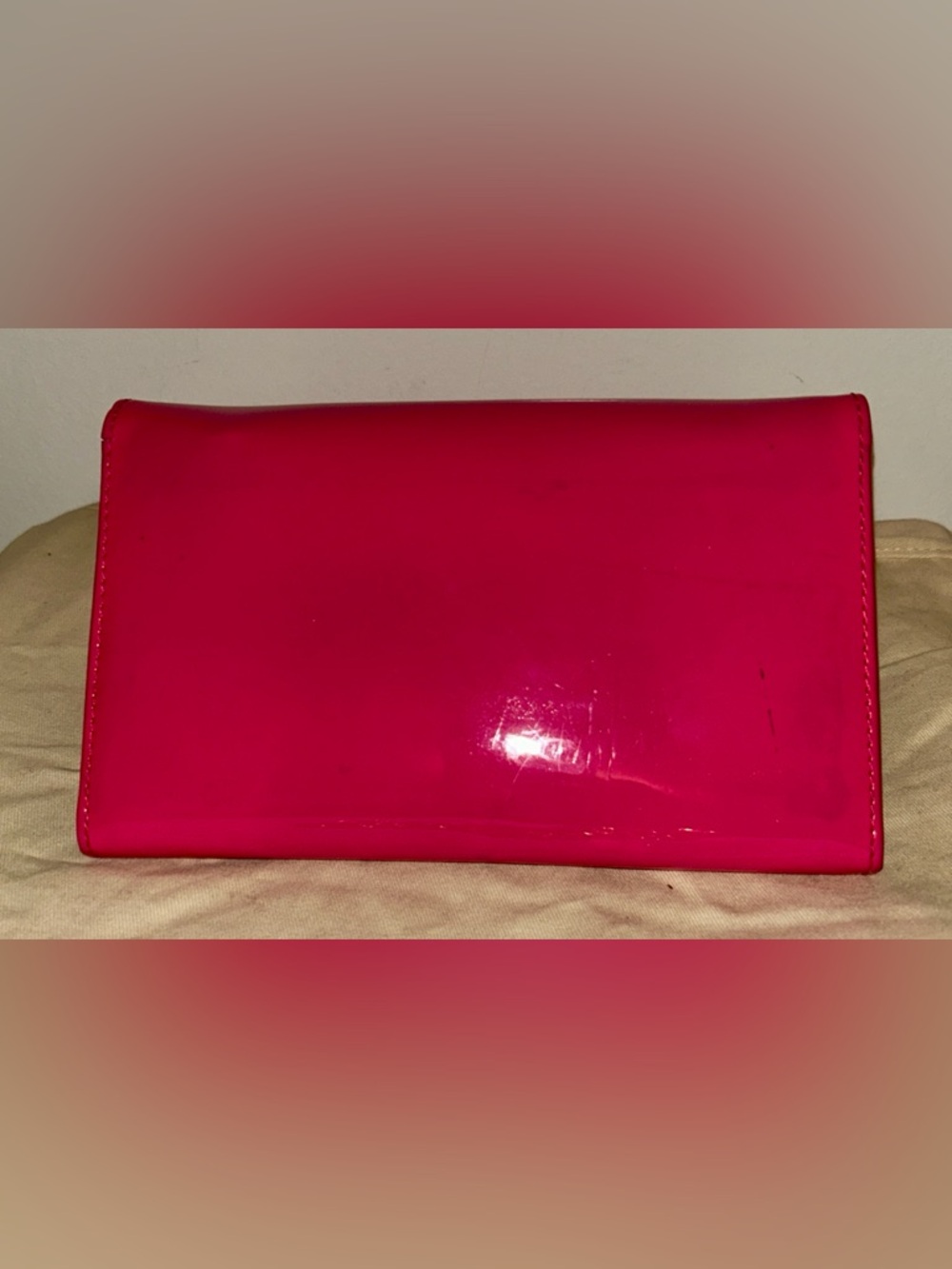 See By Chloé Patent Leather Wallet in Hot Pink with Aftermarket Gold Chain. - Picture 3 of 8